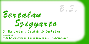 bertalan szigyarto business card